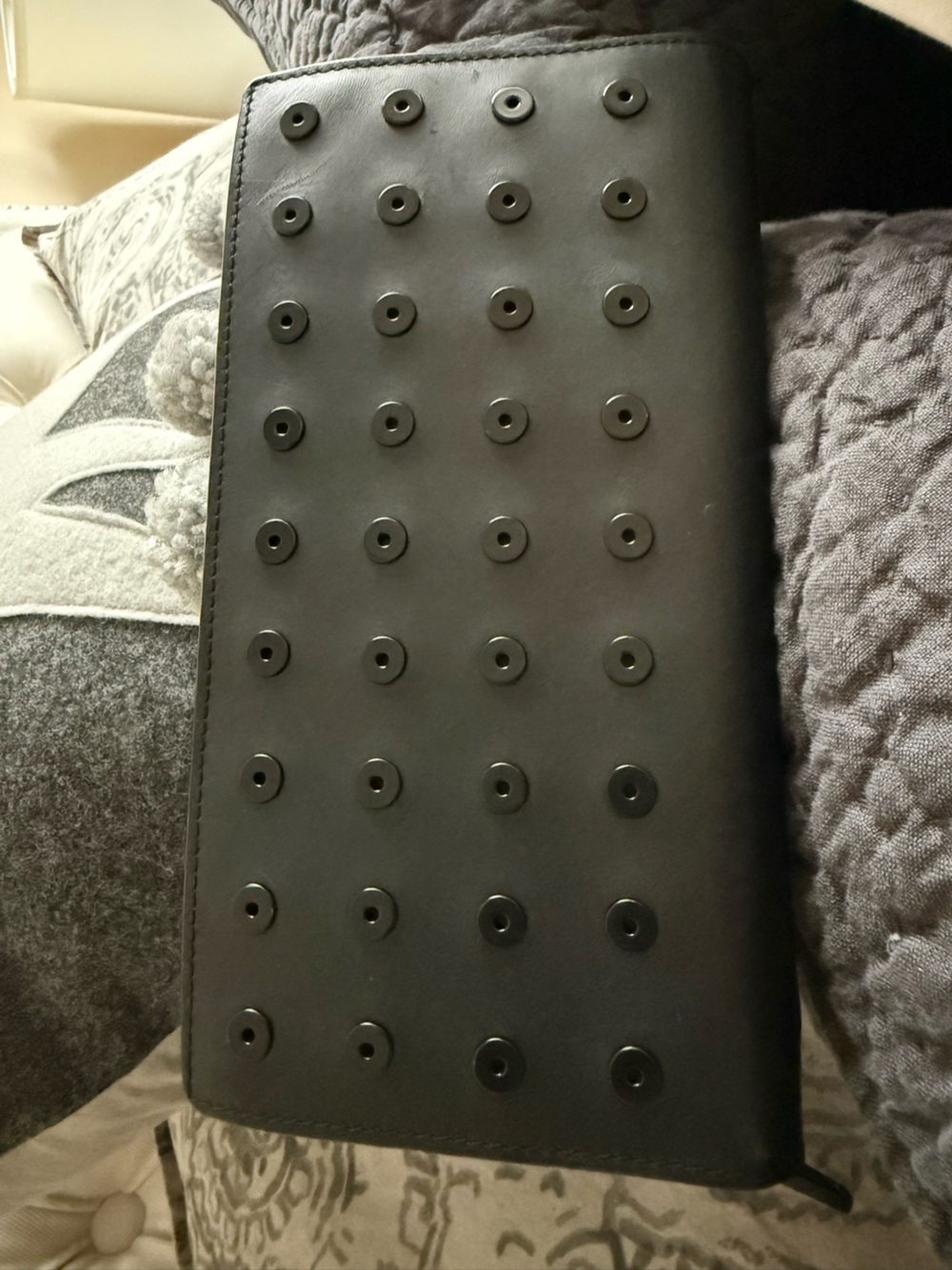 Women’s Alexander Wang Black Grommet Large Leather Wallet
